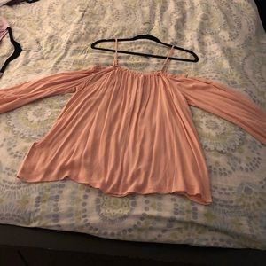 Pink Cold Shoulder Top